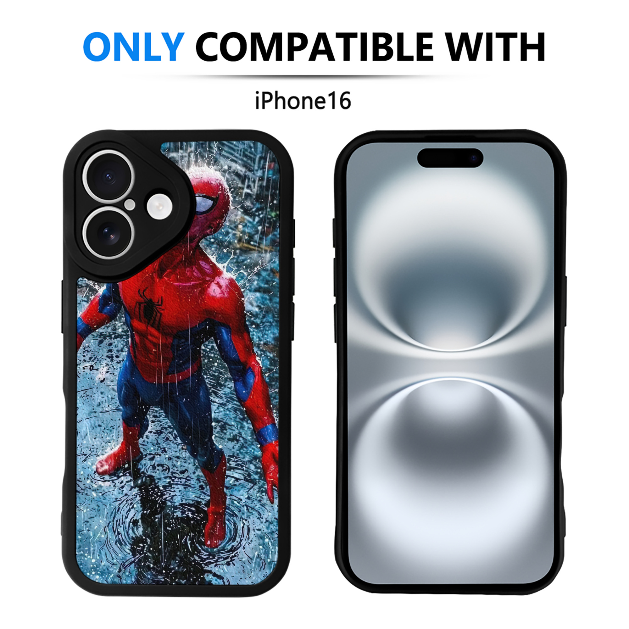 Spider Man スパイダーマン 【iPhone 16シリーズ対応】シリコンスマホケース（レザー調） 材質：シリコン